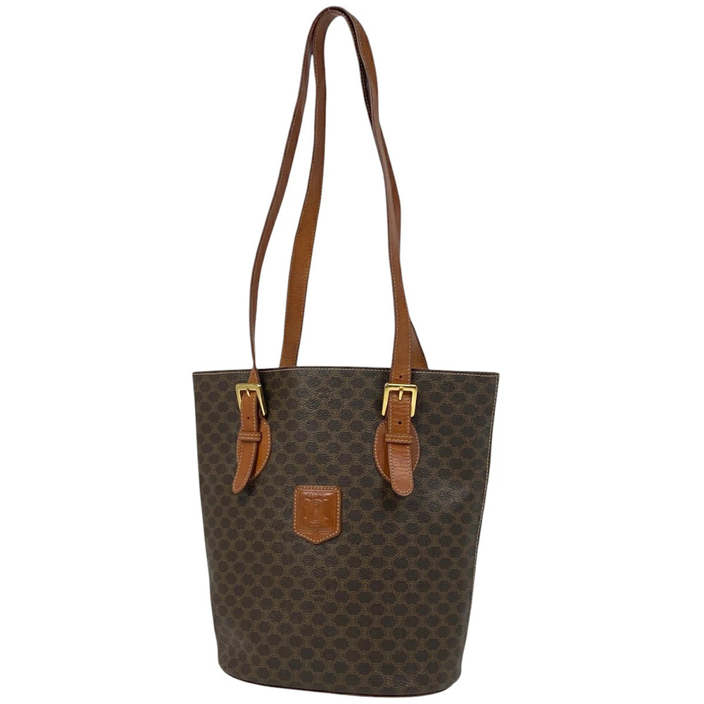 Celine Macadam tote bag shoulder bucket canvas brown